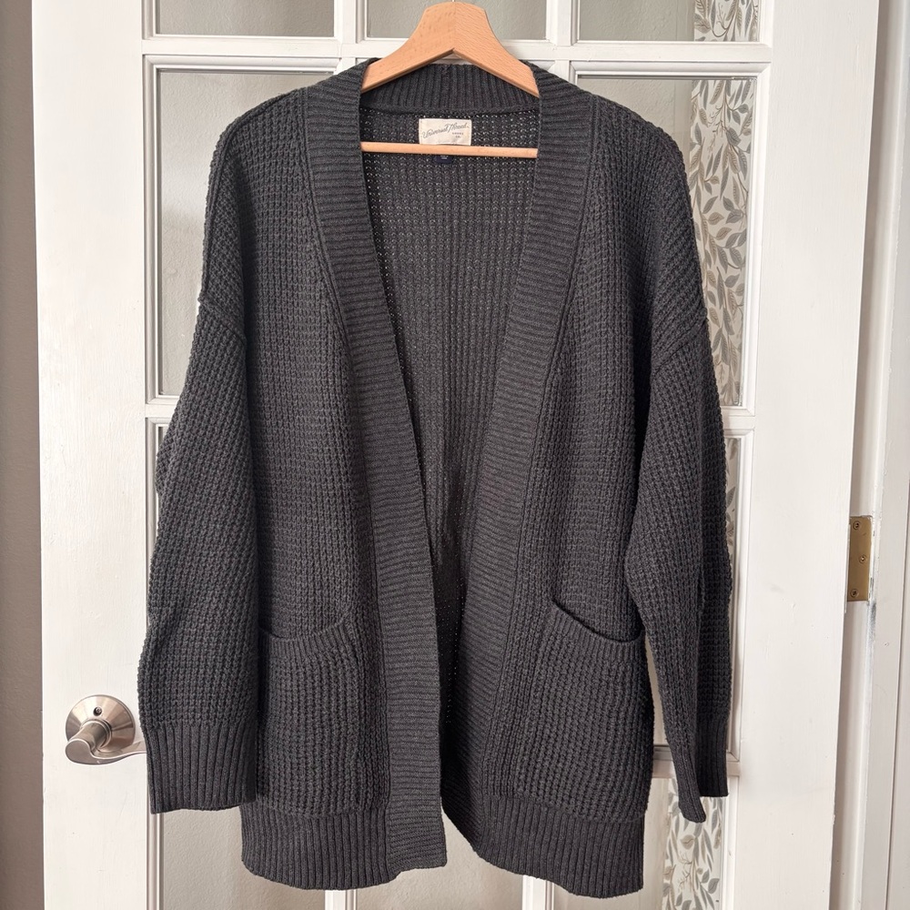 UNIVERSAL THREAD Waffle Knit Cardigan Sweater Sz L - Picture 2 of 9